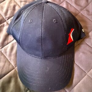 Black Baseball Cap with Red Logo